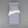 thumbnail image 1 of Ambesonne Modern Bedding Set 3 Pcs, Zig Zag Striped Pattern, Twin, Navy Blue White, 1 of 2