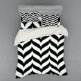 thumbnail image 1 of Ambesonne Modern Bedding Set 4 Pcs, Chevron Retro, Queen, Black White, 1 of 3
