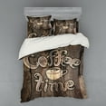 thumbnail image 1 of Ambesonne Modern Bedding Set 4 Pcs, Coffee Time Grunge Back, Queen, Umber Cream Cocoa, 1 of 2