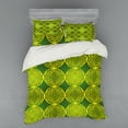 thumbnail image 1 of Ambesonne Modern Bedding Set 4 Pcs, Vivid Flower of Life, Queen, Yellow Hunter Green, 1 of 3
