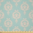 thumbnail image 1 of Ambesonne Modern Boho Fabric by the Yard Microfiber, Repeated Floral Design, 5 Yards, Pale Seafoam and Pale Peach, 1 of 2