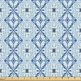 thumbnail image 1 of Ambesonne Modern Boho Fabric by the Yard Upholstery, Damask Pattern Design, 3 Yards, Blue White and Dark Violet, 1 of 1