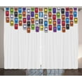 thumbnail image 1 of Ambesonne Modern Curtains 2 Panel Set, Cartoon Cars Topview Print, 108" x 96", Multicolor, 1 of 3