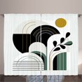 thumbnail image 1 of Ambesonne Modern Curtains 2 Panel Set, Mid Century Boho Leafy Sun, 108" x 108", Jade Green Dark Grey Fawn, 1 of 2