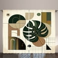thumbnail image 1 of Ambesonne Modern Curtains 2 Panel Set, Monstera Leaf Mid Century, 108" x 90", Beige Dark Green Caramel, 1 of 2