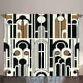 thumbnail image 1 of Ambesonne Modern Curtains 2 Panel Set, Simple Geometric Arch Rounds, 108" x 108", Eggshell Camel Dark Grey, 1 of 2