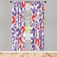 thumbnail image 1 of Ambesonne Modern Curtains, Contemporary Pattern Sketch, Pair of 28"x95", Scarlet Mauve, 1 of 2