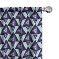 thumbnail image 1 of Ambesonne Modern Curtains, Fashion Triangles Pattern, Pair of 28"x95", Dark Purple and Pale Blue, 1 of 5