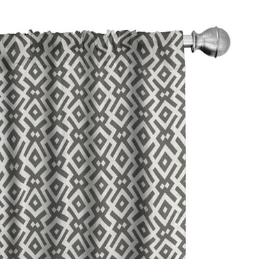 Ambesonne Modern Curtains, Geometric Lines, Pair of 28"x84", Dark Taupe and White