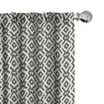 thumbnail image 1 of Ambesonne Modern Curtains, Geometric Lines, Pair of 28"x95", Dark Taupe and White, 1 of 5
