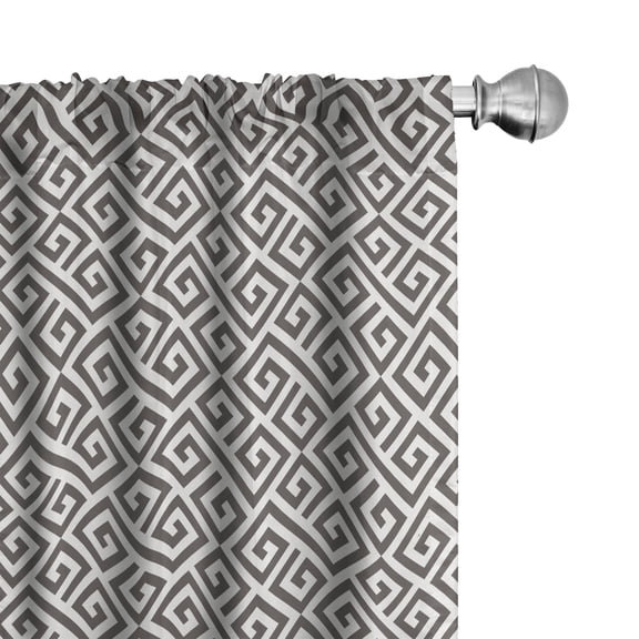 Ambesonne Modern Curtains, Geometric Maze, Pair of 28"x95", White and Army Green