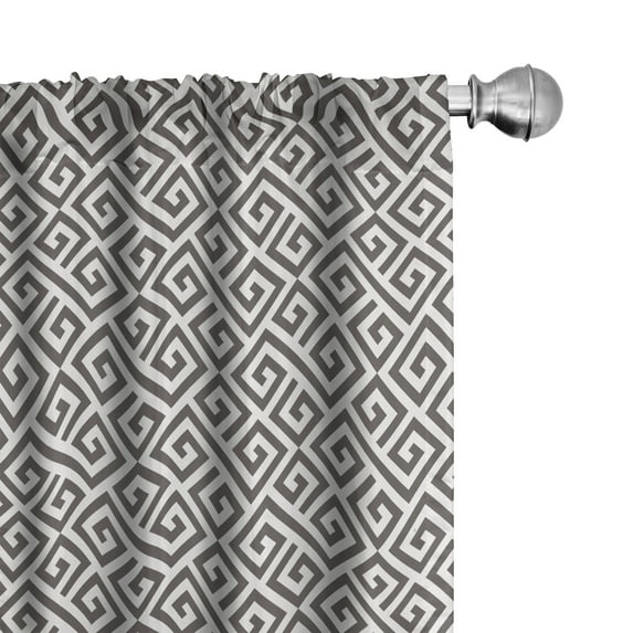 Ambesonne Modern Curtains, Geometric Maze, Pair of 28"x95", White and Army Green