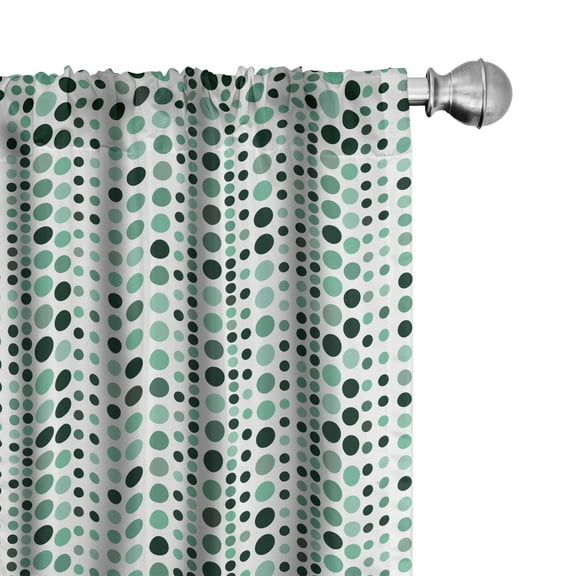 Ambesonne Modern Curtains, Geometrical Circles Dots, Pair of 28"x95", Hunter Green Turquoise