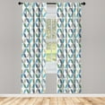 thumbnail image 1 of Ambesonne Modern Curtains, Oval Point Stripes, Pair of 28"x84", Pale Blue Green, 1 of 2