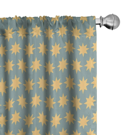 Ambesonne Modern Curtains, Starry Night, Pair of 28"x84", Apricot Mustard