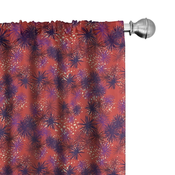 Ambesonne Modern Curtains, Underwater Creature Like Dot, Pair of 28"x95", Dark Coral and Purple