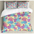 thumbnail image 1 of Ambesonne Modern Duvet Cover Set, Halftone Direction Pointers, 2-Calking, Pink Sky Blue, 1 of 7