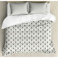 thumbnail image 1 of Ambesonne Modern Duvet Cover Sets, Geometric Diamond Shapes, 2-King, Sage Green and White, 1 of 7