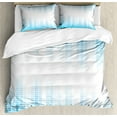 thumbnail image 1 of Ambesonne Modern Duvet Cover Sets, Geometric Squared Design, 2-Queen, White and Blue, 1 of 6