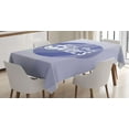 thumbnail image 1 of Ambesonne Modern Emoji Tablecloth Rectangular Table Cover, Very Peri Vibes FUnny, 52"x70", Ceil Blue and Lilac, 1 of 4