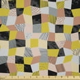 thumbnail image 1 of Ambesonne Modern Fabric by the Yard Microfiber, Memphis Geometric Design, 2 Yards, Mustard Pale Rust and Grey, 1 of 2