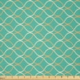 thumbnail image 1 of Ambesonne Modern Fabric by the Yard Microfiber, Wavy Horizontal Lines, 2 Yards, Pale Orange Turquoise, 1 of 1