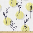 thumbnail image 1 of Ambesonne Modern Fabric by the Yard Upholstery, Botanical Floral Geometric, 10 Yards, Yellow Pale Grey, 1 of 4