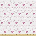 thumbnail image 1 of Ambesonne Modern Fabric by the Yard Upholstery, Monochrome Pink Hearts Love, 2 Yards, Pink White, 1 of 5