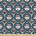thumbnail image 1 of Ambesonne Modern Fabric by the Yard Upholstery, Surreal Floral Bloom Pattern, 3 Yards, Petrol Blue Blush and Camel, 1 of 5