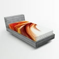 thumbnail image 1 of Ambesonne Modern Fitted Sheet 2 Pcs Set, Blurred Smock Art Rays, Twin XL, Orange Red, 1 of 3
