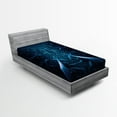 thumbnail image 1 of Ambesonne Modern Fitted Sheet, Abstract Spooky Effect, Twin XL Size, Blue, 1 of 2