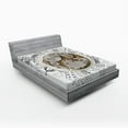 thumbnail image 1 of Ambesonne Modern Fitted Sheet, Alarm Clock with Clouds, Full Size, Pale Grey, 1 of 3