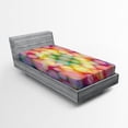 thumbnail image 1 of Ambesonne Modern Fitted Sheet, Balls Circular Hoop, Twin XL Size, Multicolor, 1 of 3