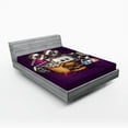 thumbnail image 1 of Ambesonne Modern Fitted Sheet, Burgers Popcorns Cinema, Full Size, Purple Earth Yellow, 1 of 3