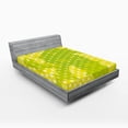 thumbnail image 1 of Ambesonne Modern Fitted Sheet, Butterfly Shapes Dots, Queen Size, Pale Green Yellow, 1 of 2