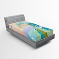 thumbnail image 1 of Ambesonne Modern Fitted Sheet, Cartoon Like Waves, Twin Size, Multicolor, 1 of 2