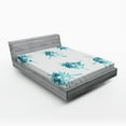 thumbnail image 1 of Ambesonne Modern Fitted Sheet, Crystal Like Diamonds, Queen Size, Teal Turquoise White, 1 of 2