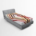 thumbnail image 1 of Ambesonne Modern Fitted Sheet, Diamond Like Border Line, Twin Size, Caramel Brown, 1 of 2