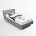 thumbnail image 1 of Ambesonne Modern Fitted Sheet, Fashion Woman with a Hat, Twin Size, Blue Grey Red Yellow, 1 of 3