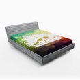 thumbnail image 1 of Ambesonne Modern Fitted Sheet, Flamingo Wild Animals, Full Size, Multicolor, 1 of 2