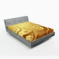 thumbnail image 1 of Ambesonne Modern Fitted Sheet, Floral Swirls Leaves, Queen Size, Earth Yellow Brown, 1 of 3
