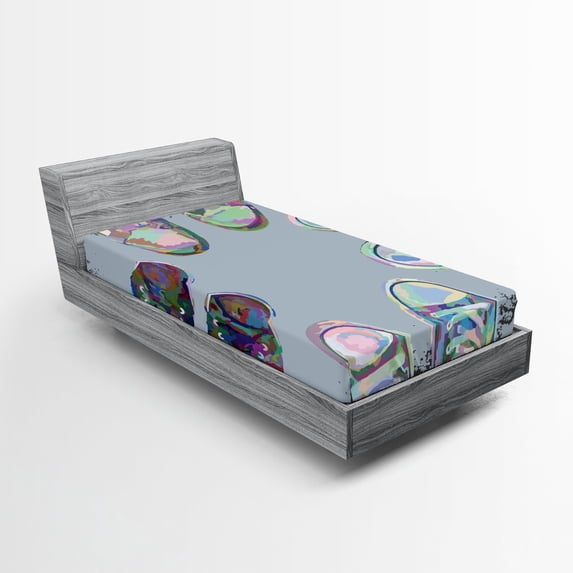 Ambesonne Modern Fitted Sheet, Friends Shoes in Street, Twin Size, Multicolor