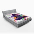 thumbnail image 1 of Ambesonne Modern Fitted Sheet, Happy Words Calm, Full Size, Multicolor, 1 of 2