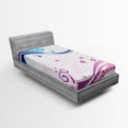 thumbnail image 1 of Ambesonne Modern Fitted Sheet, Ivy Flower Leaves Nature, Twin Size, Dark Blue Lilac, 1 of 2