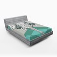 thumbnail image 1 of Ambesonne Modern Fitted Sheet, Minimalist Boho, Full Size, Teal Grey, 1 of 3