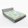 thumbnail image 1 of Ambesonne Modern Fitted Sheet, Ornate Flourish Pattern, Queen Size, Blue Green Apple Green, 1 of 3