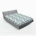 thumbnail image 1 of Ambesonne Modern Fitted Sheet, Oval Point Stripes, Queen Size, Pale Blue Green, 1 of 3