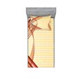 thumbnail image 1 of Ambesonne Modern Fitted Sheet & Pillow Sham Set, Abstract Curvy Stripes, Twin, Multicolor, 1 of 2