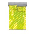 thumbnail image 1 of Ambesonne Modern Fitted Sheet & Pillow Sham Set, Butterfly Shapes Dots, Full, Pale Green Yellow, 1 of 3