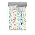 thumbnail image 1 of Ambesonne Modern Fitted Sheet & Pillow Sham Set, Circles in Wavy Shape, Full, Multicolor, 1 of 2